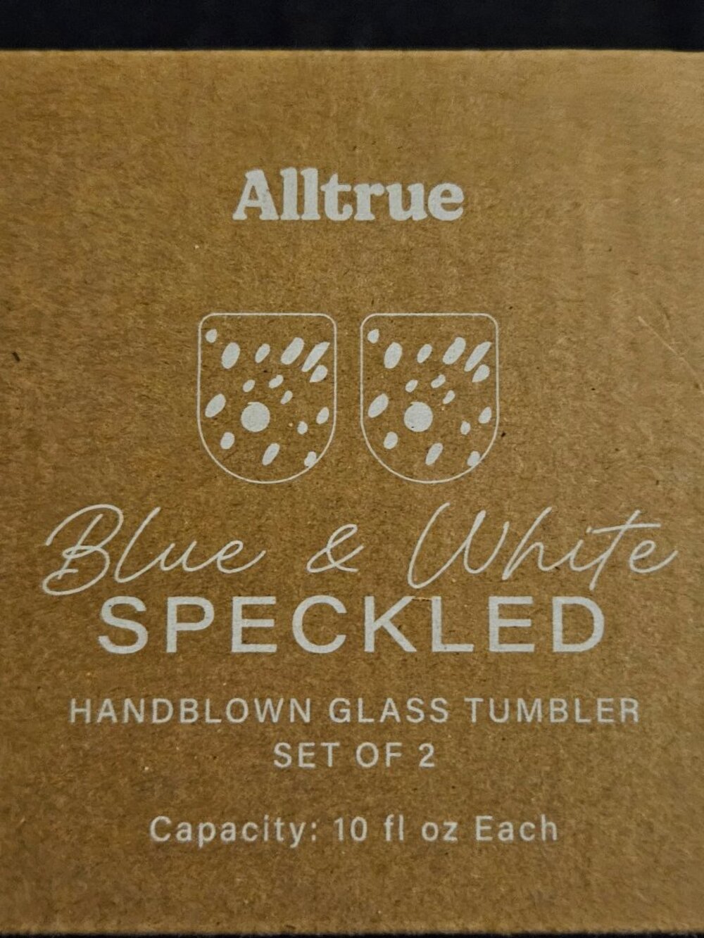 Alltrue Brand Handblown Glass Tumbler Set of 2 NIB